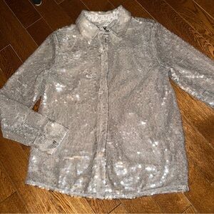 Sequin button down